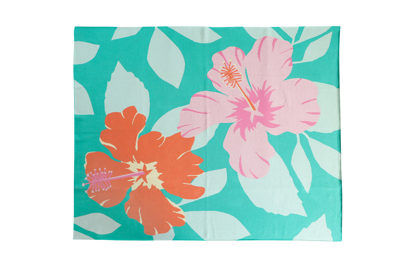 Throw Cotton Knit - Hibiscus