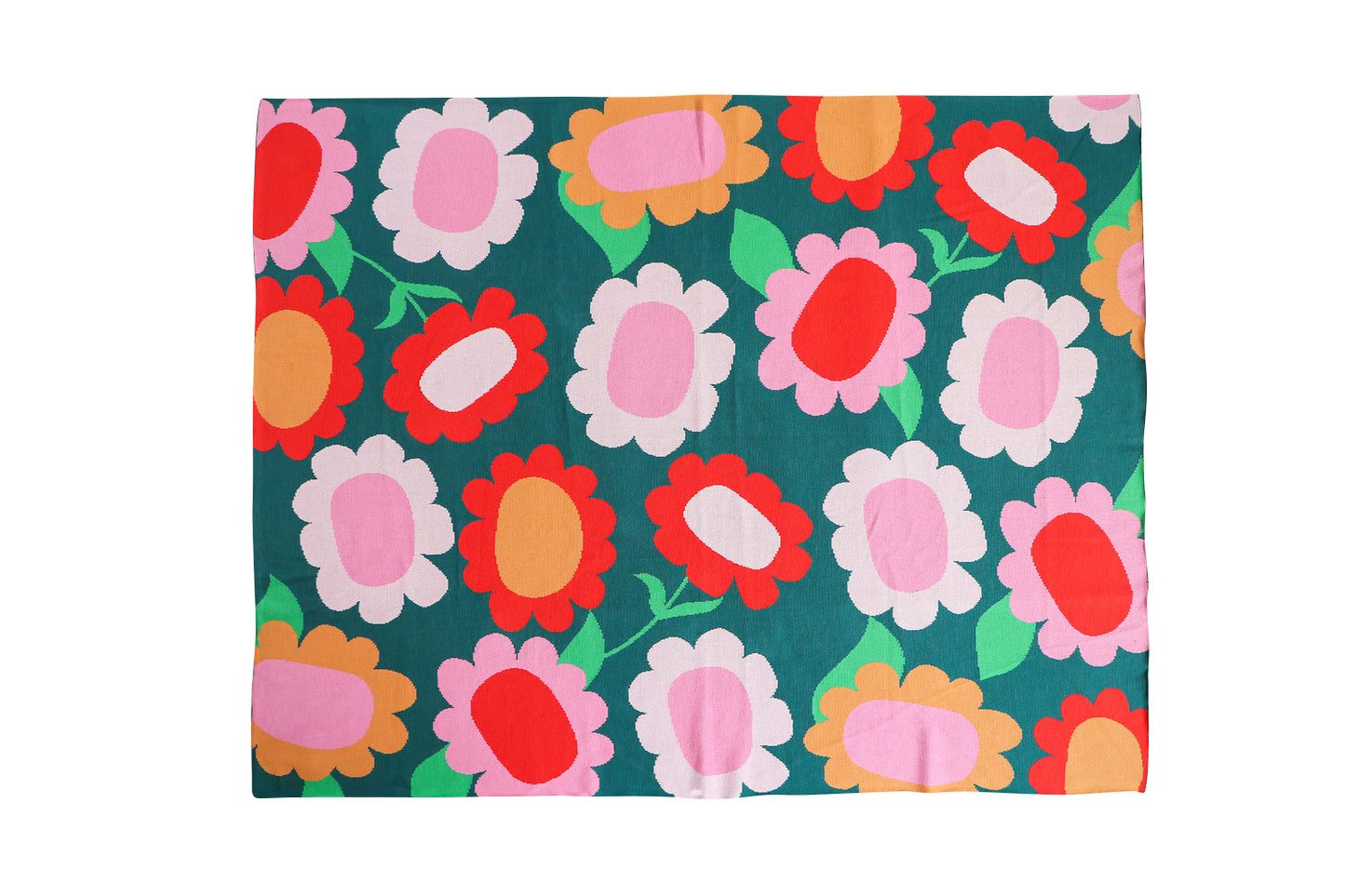 Throw Cotton Knit - Flower Patch