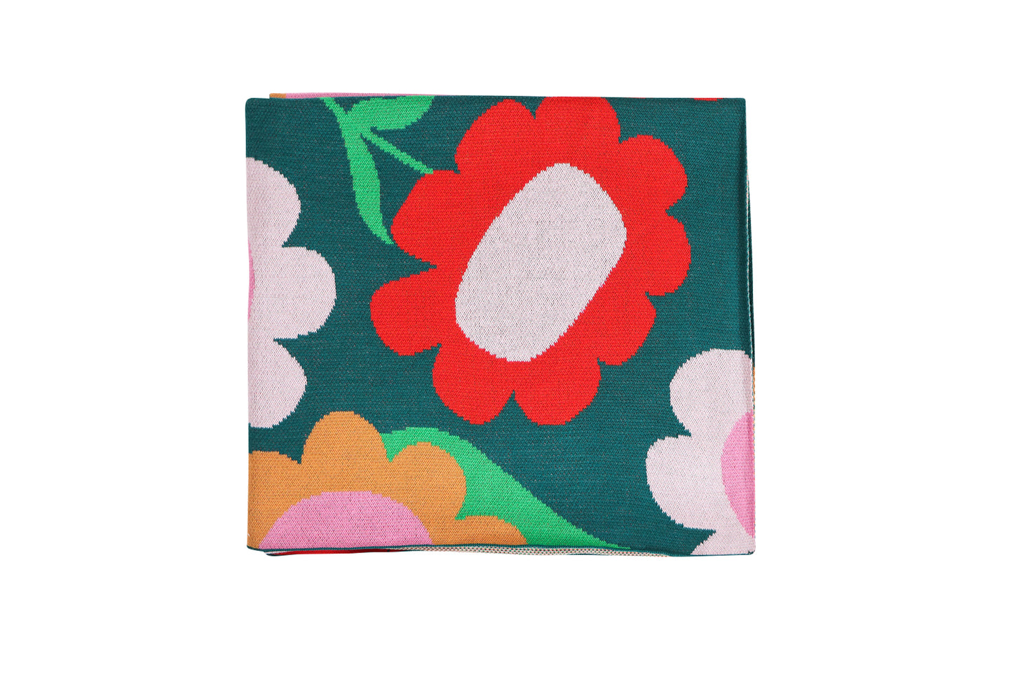 Throw Cotton Knit - Flower Patch