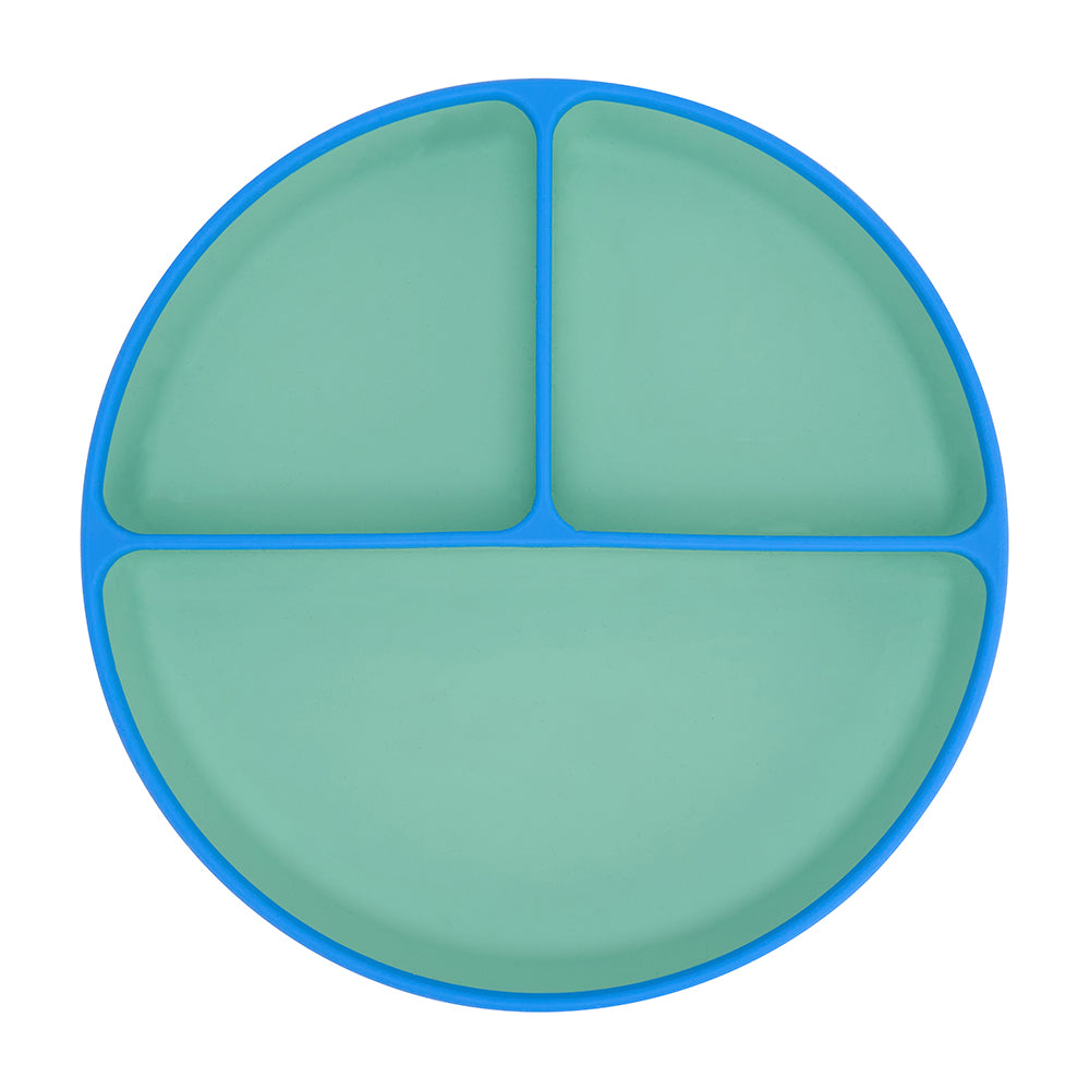 Silicone Two Ton Dinner Set - Blue 3pce