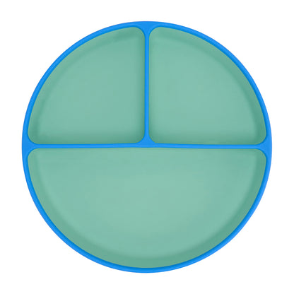 Silicone Two Ton Dinner Set - Blue 3pce