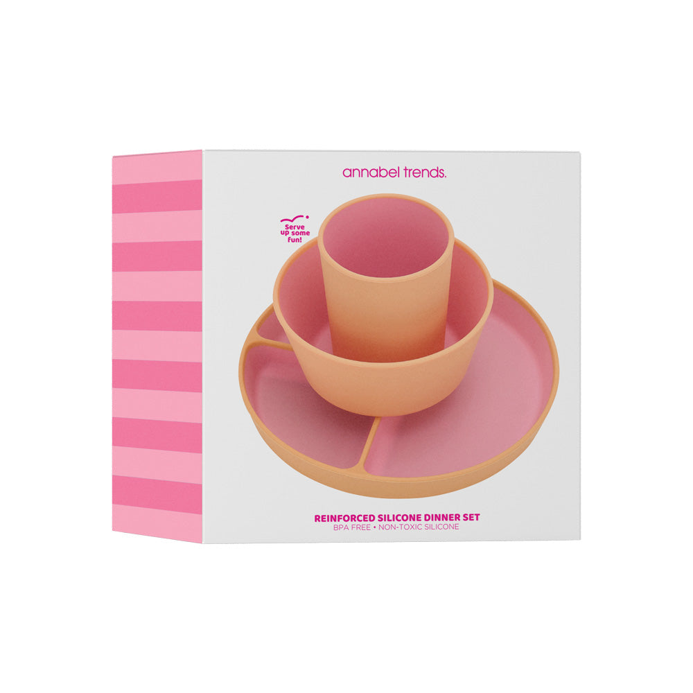 Silione Two Tone Dinner Set - Pink 3pce