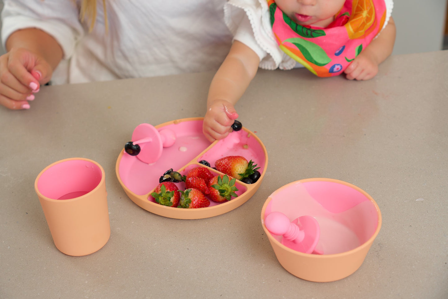 Silione Two Tone Dinner Set - Pink 3pce