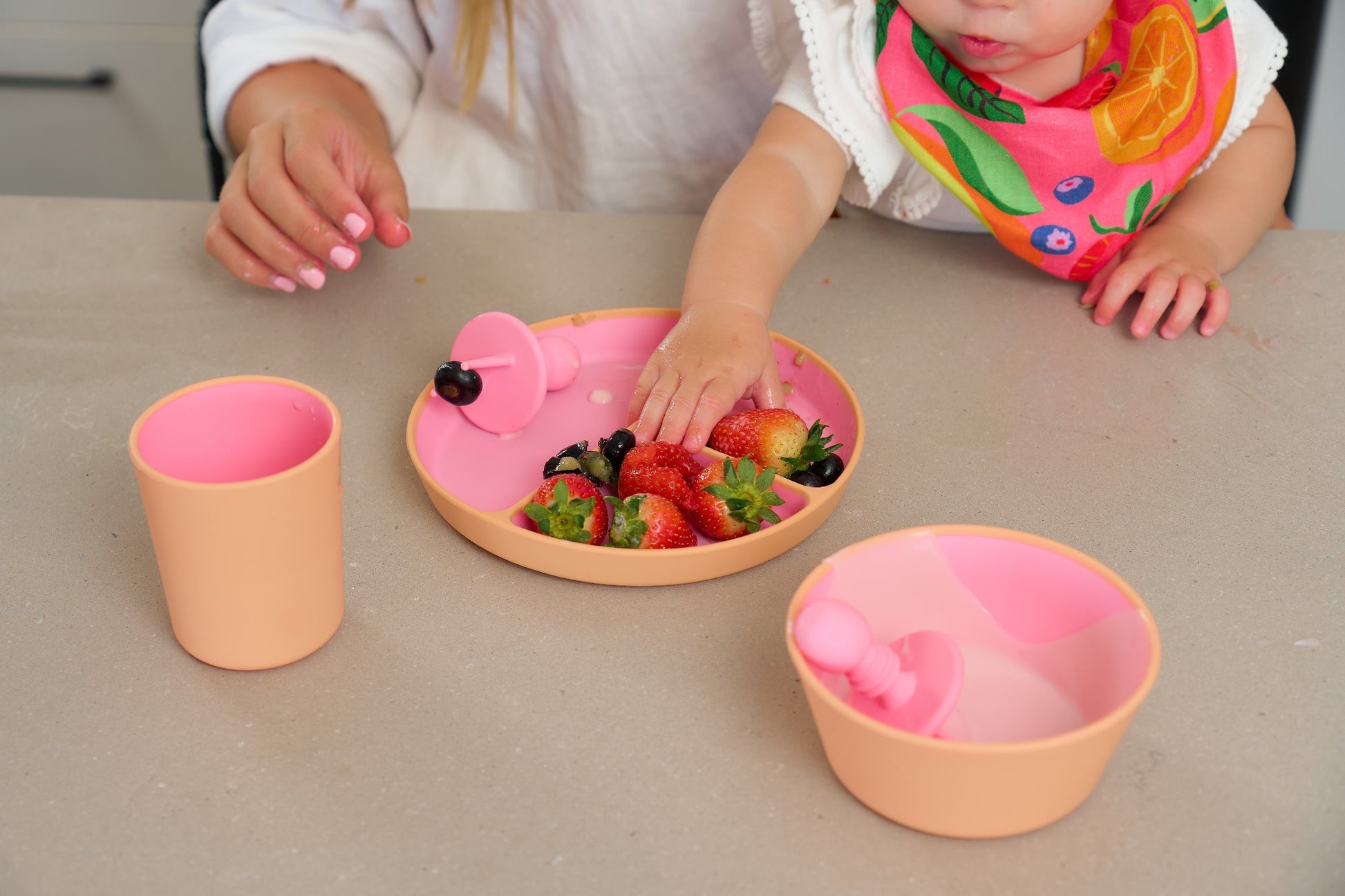 Silione Two Tone Dinner Set - Pink 3pce