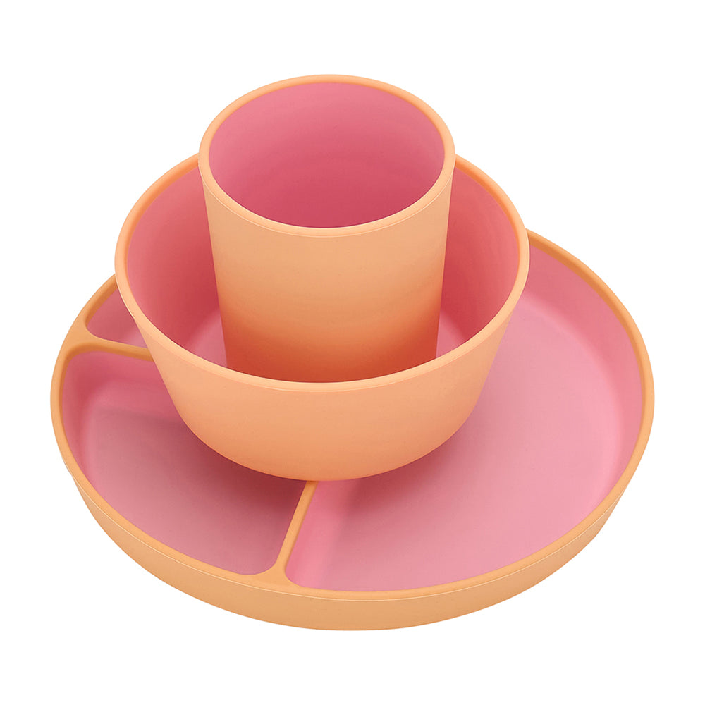 Silione Two Tone Dinner Set - Pink 3pce