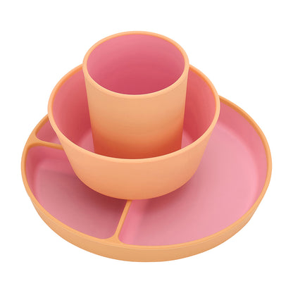 Silione Two Tone Dinner Set - Pink 3pce