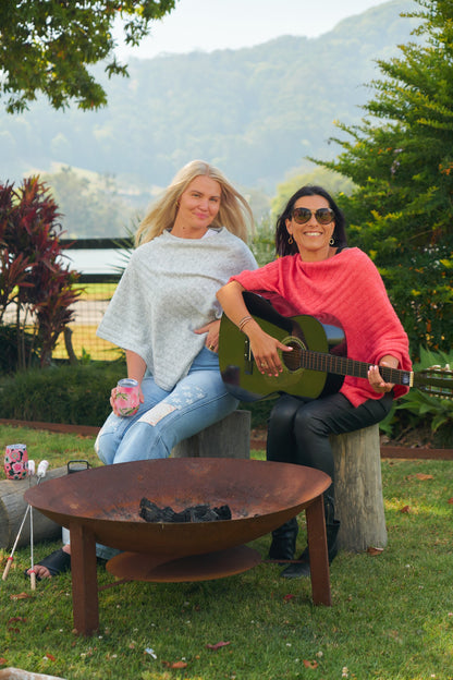 Knit Poncho - Light Pink