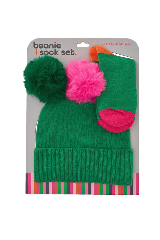 Beanie & Sock Set - Green