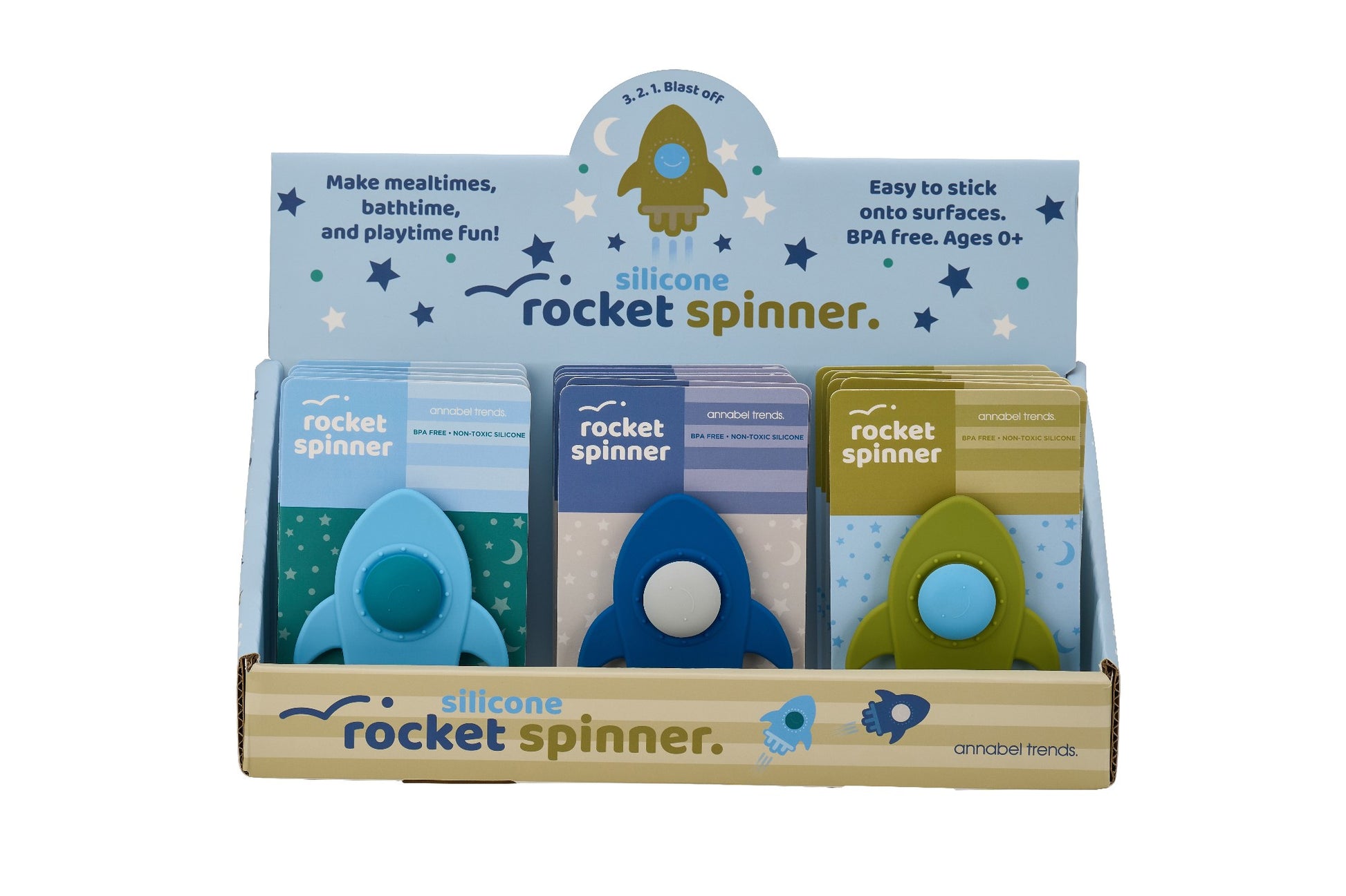 Silicone Rocket Spinner - Assorted Colours