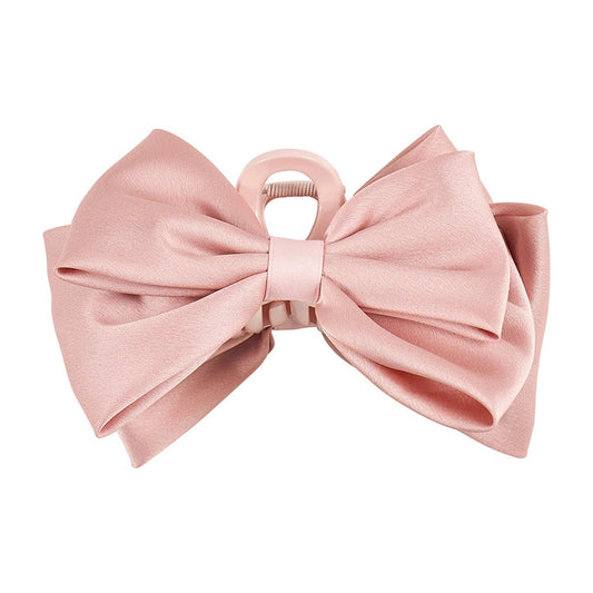 Tamed Hair Claw Bow - Pink