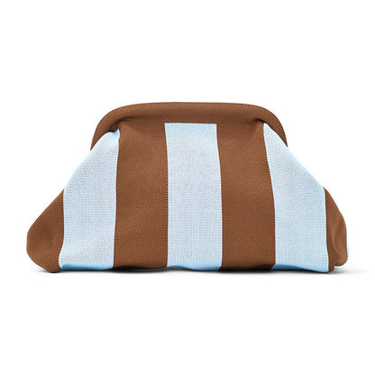 Dumpling Clutch Bag Sky Blue/chocolate