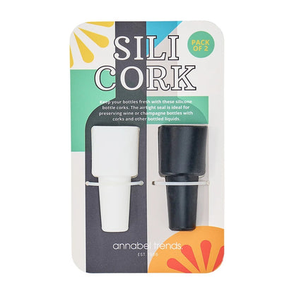 Silicork Wine Stopper Black And White