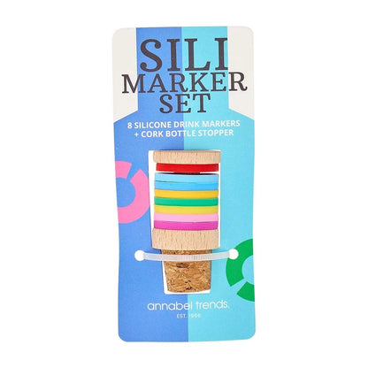 Sili Marker 8 Pc Cork Bottle Stopper