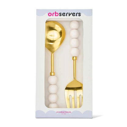 Orb Salad Servers - White