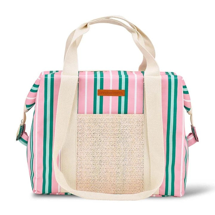 Picnic Cooler Bag - Pink & Green Stripe