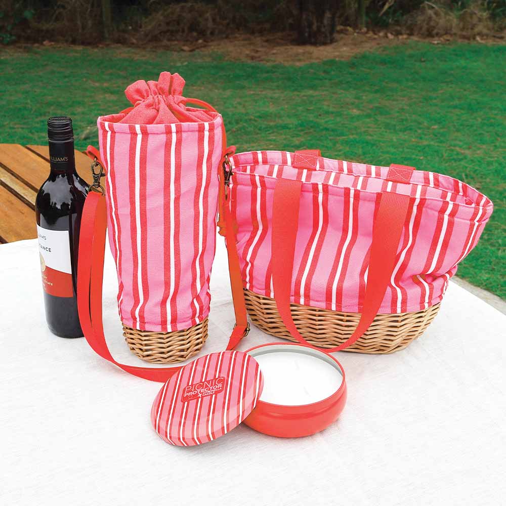 Picnic Wicker Bottle Bag - Tiki Island