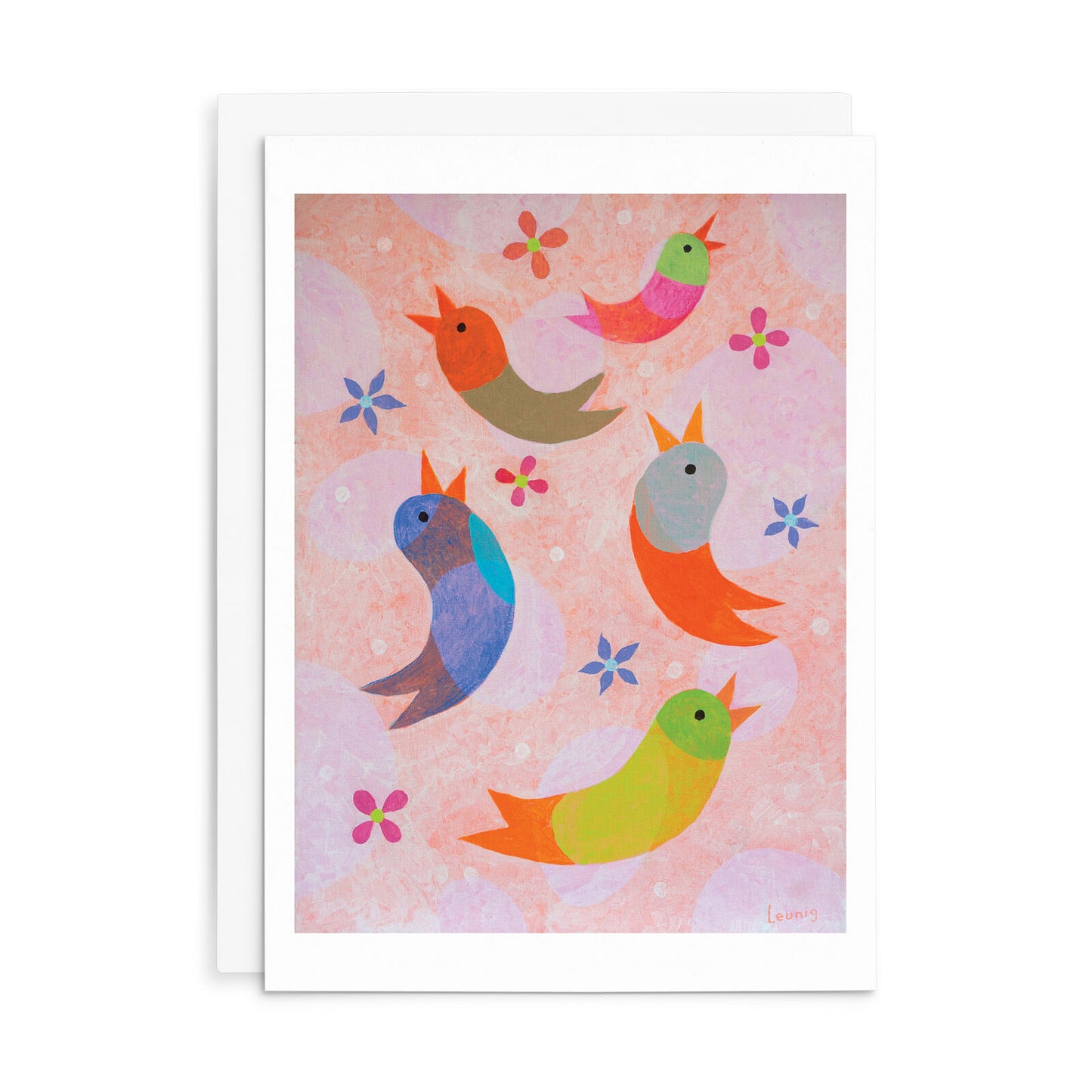 Leunig All Occasions Greeting Card - Birds And Flowers