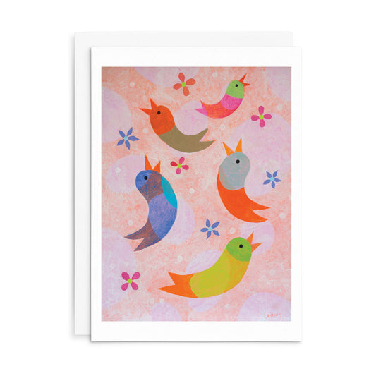 Leunig All Occasions Greeting Card - Birds And Flowers