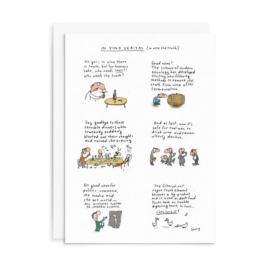 Leunig All Occasions Greeting Card - In Vito Veritas (in Wine The Truth)