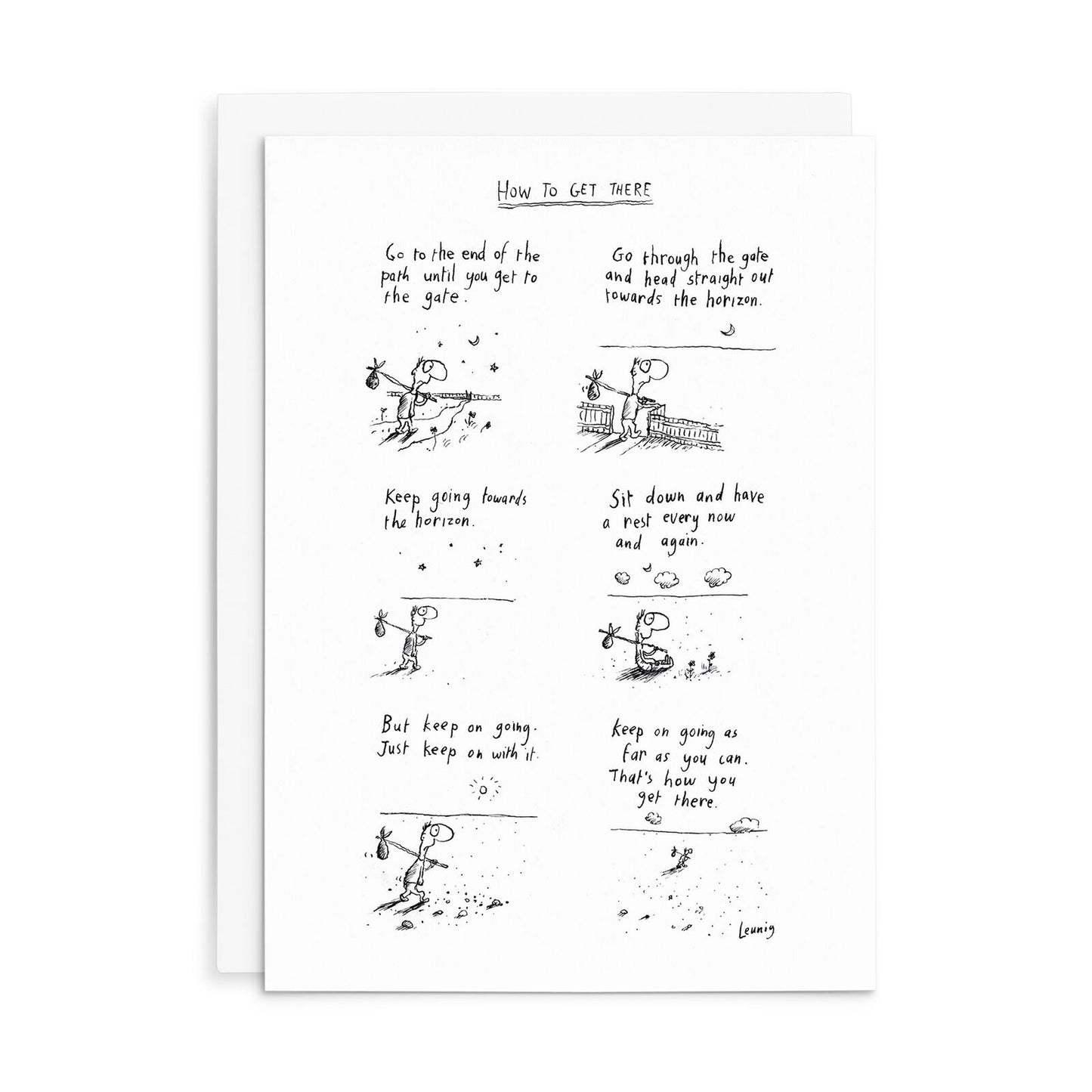 Leunig All Occasions Greeting Card - How To Get There