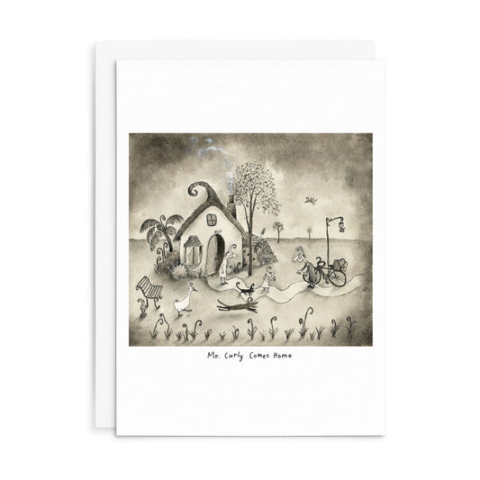 Leunig All Occasions Greeting Card - Mr Curly Comes Home