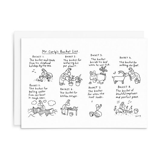 Leunig All Occasions Greeting Card - Mr Curly's Bucket List