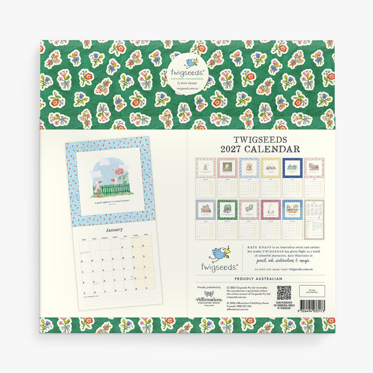 Twigseeds 2027 Wall Calendar