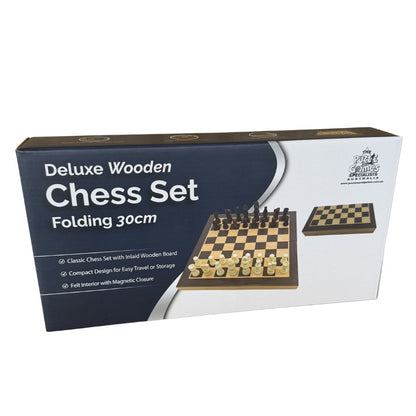 Deluxe Wooden Folding 30cm Chess Set
