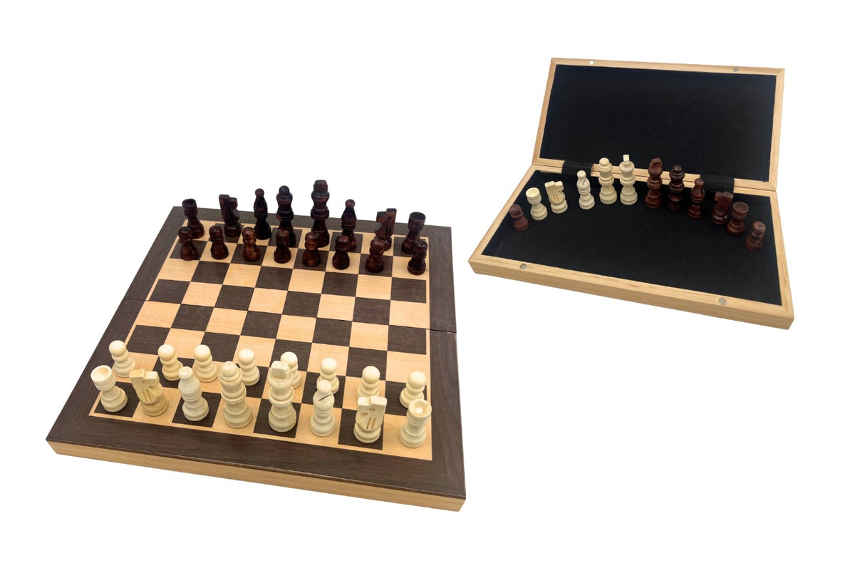 Deluxe Wooden Folding 30cm Chess Set