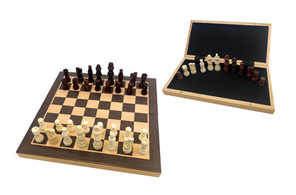 Deluxe Wooden Folding 30cm Chess Set