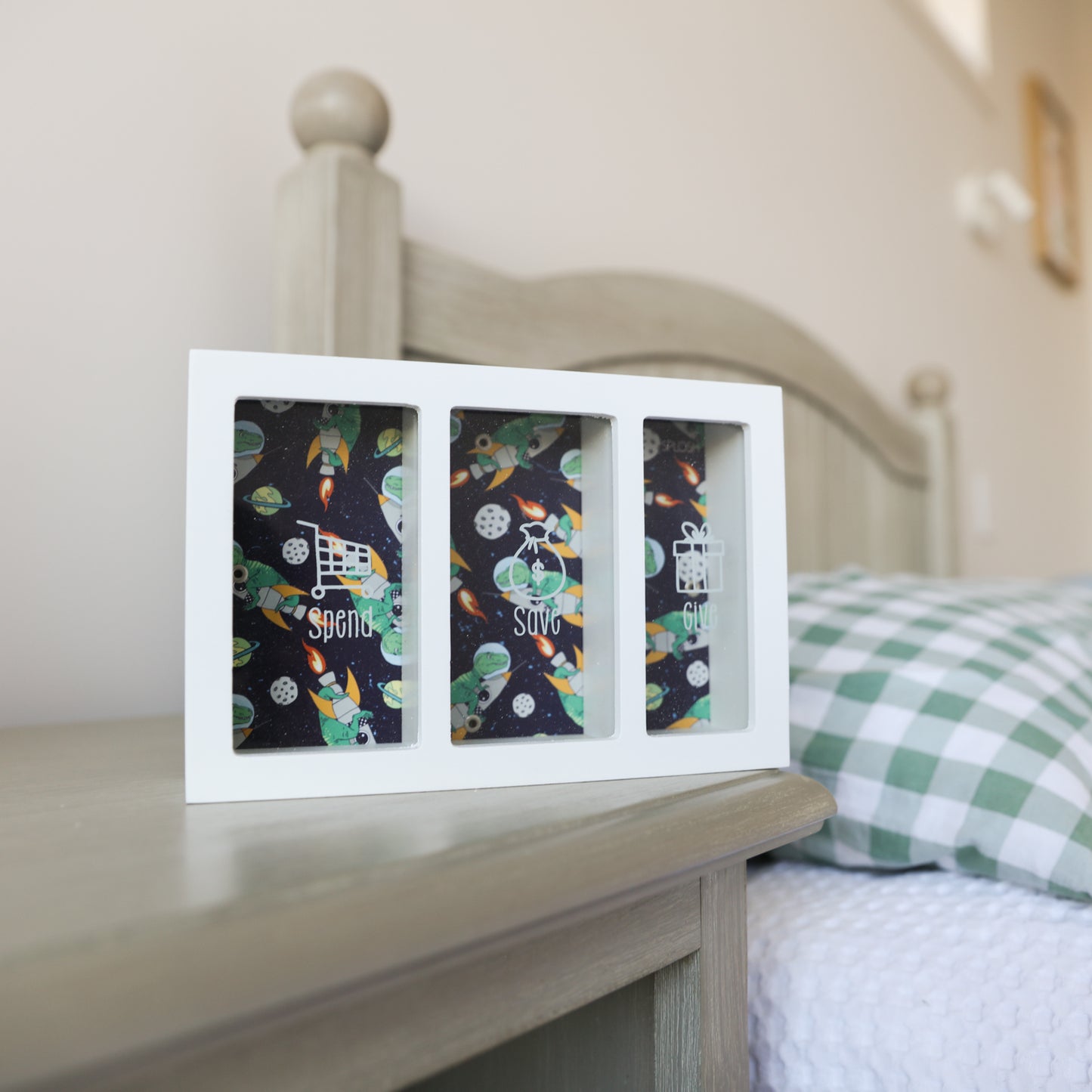 Kids Dinosaur Money Box Spend & Save