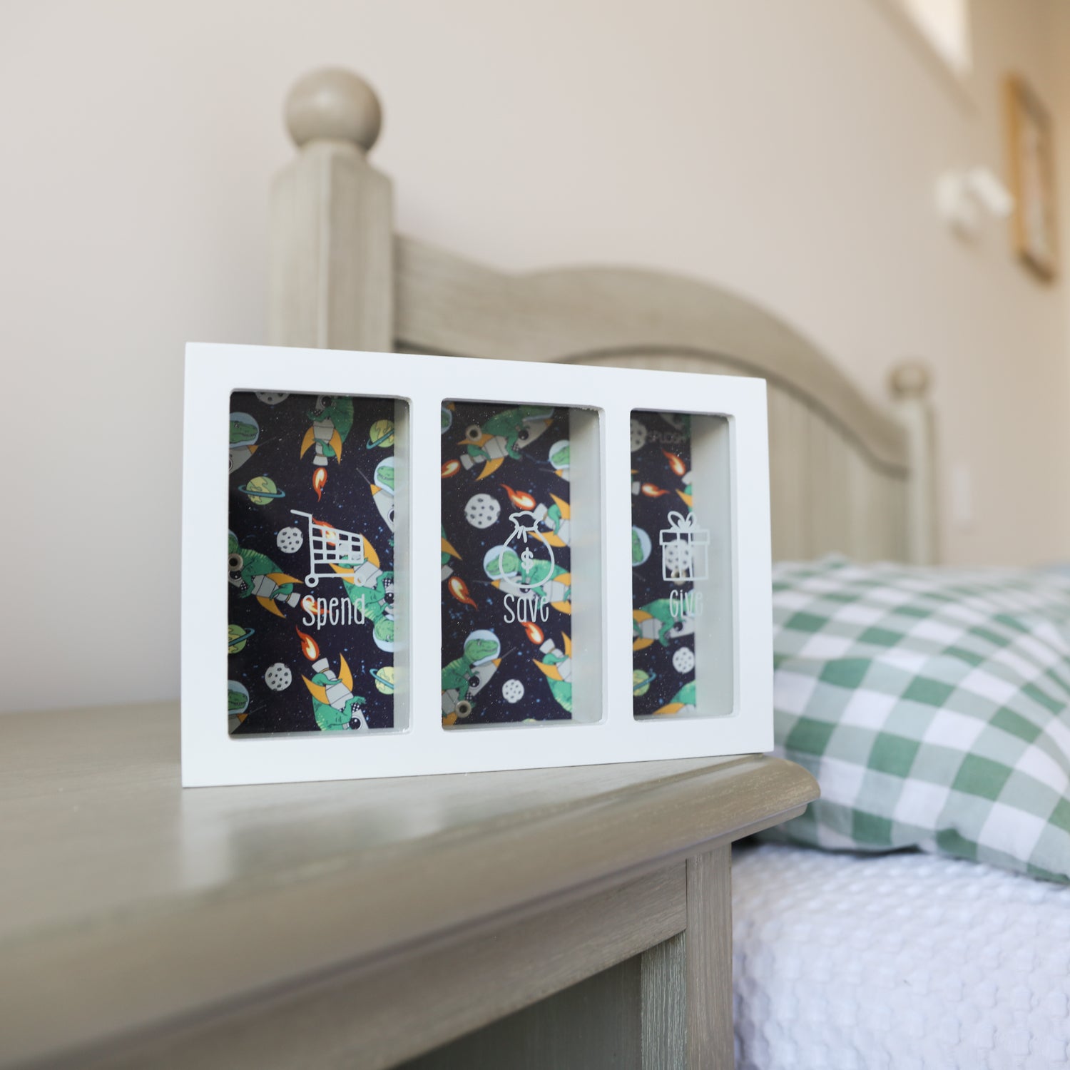 Kids Dinosaur Money Box Spend & Save
