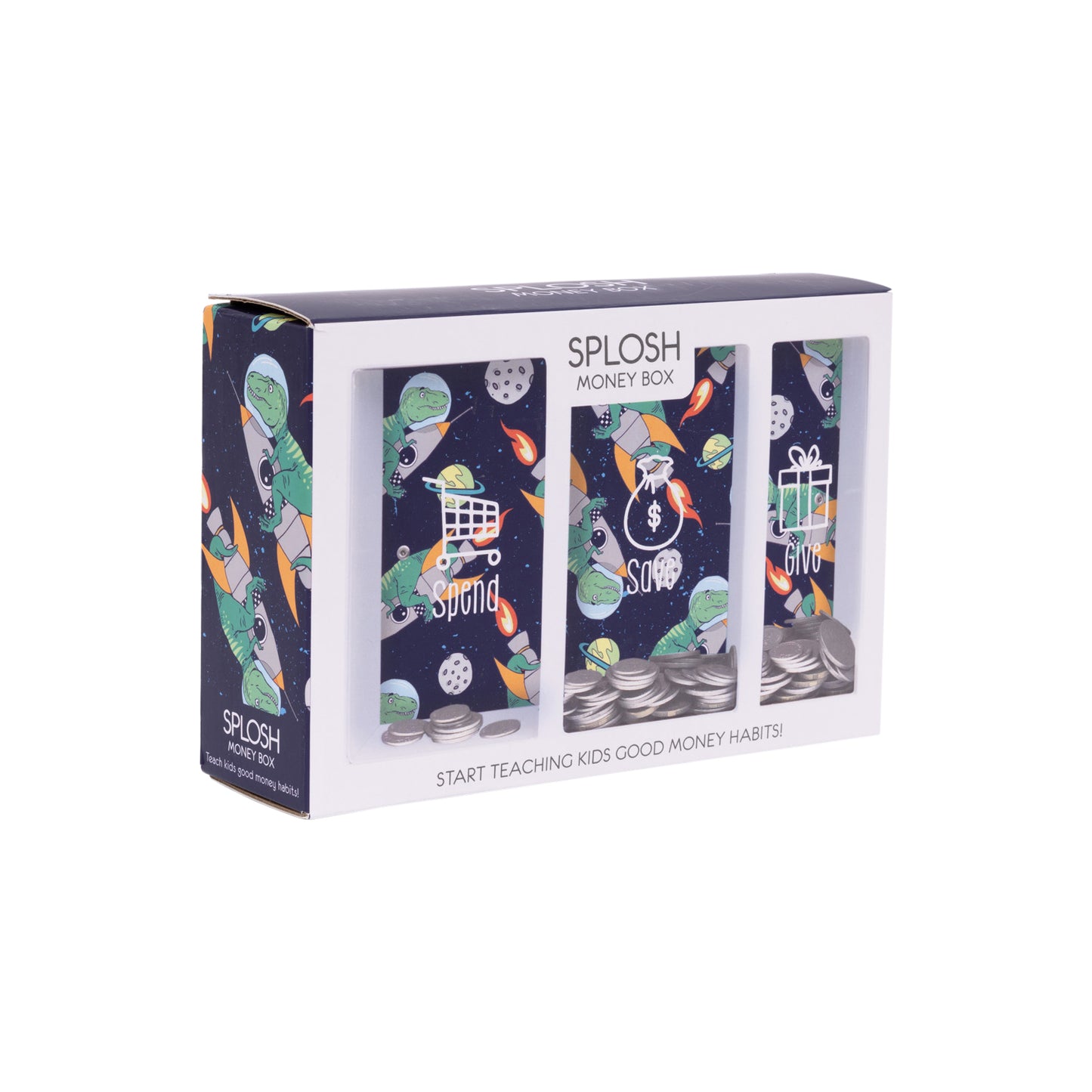 Kids Dinosaur Money Box Spend & Save