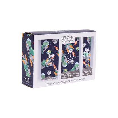 Kids Dinosaur Money Box Spend & Save
