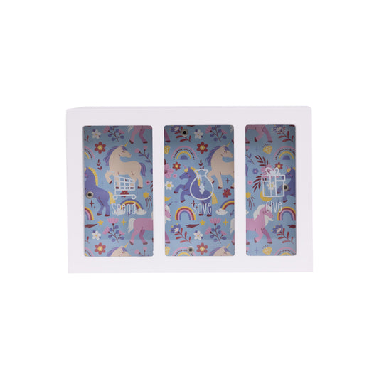 Kids Unicorn Money Box Spend & Save