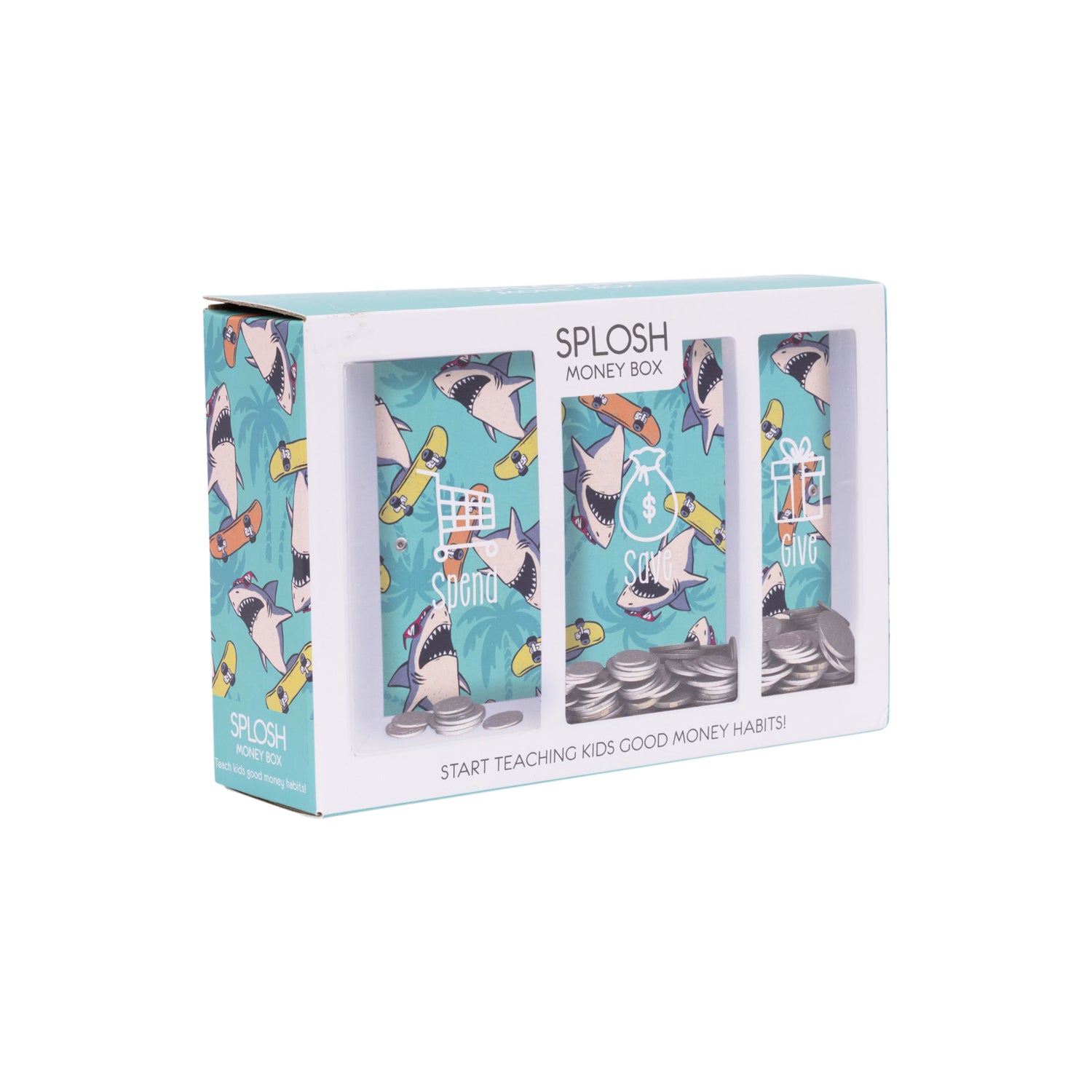 Kids Shark Money Box Spend & Save