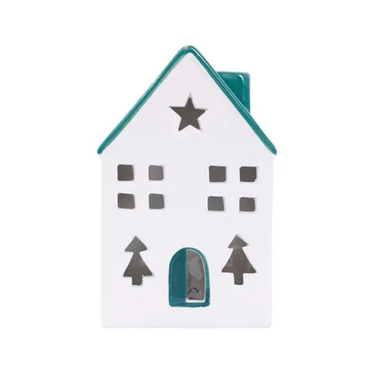 Christmas Blue Light Up Ceramic House