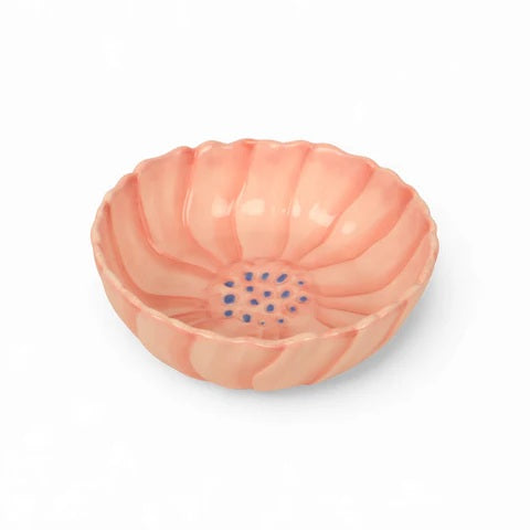 Blush Stoneware Flower Bowl