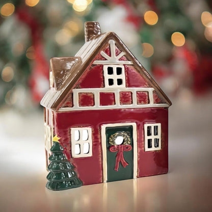 Xmas Red House Tealight