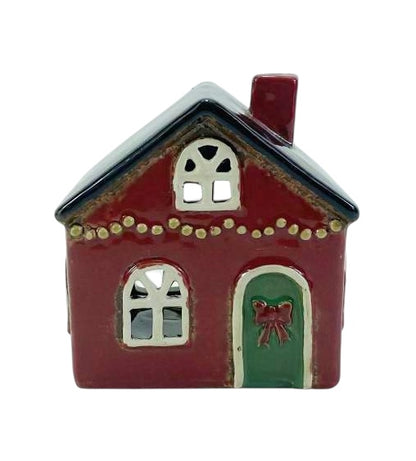 Xmas House With String Lights Teahouse