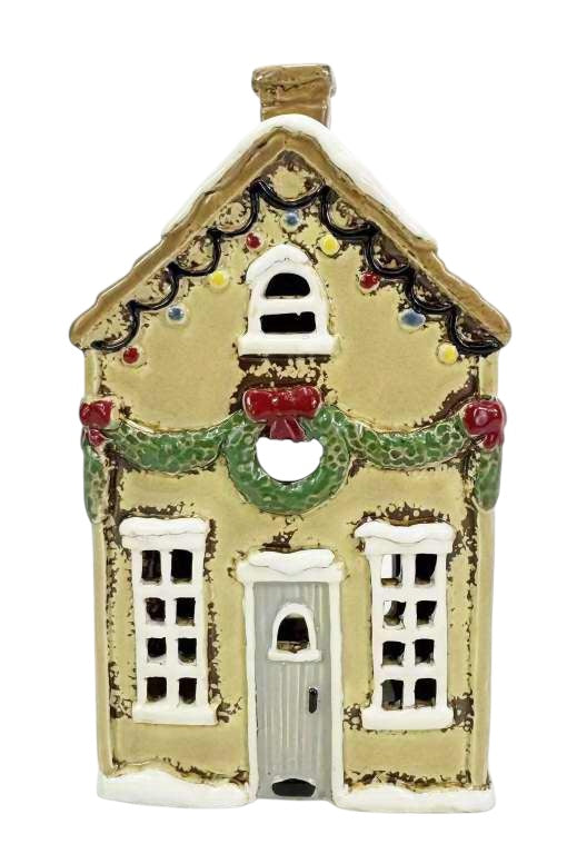 Xmas House Yellow Tealight