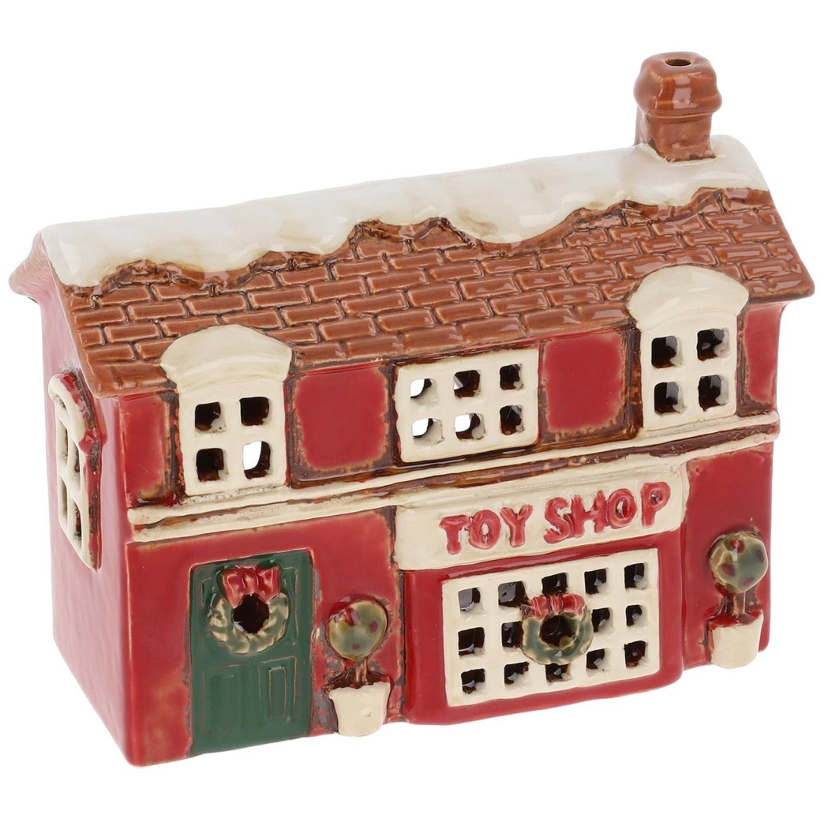 Stoneware Village Tealight House - Christmas Toyshop