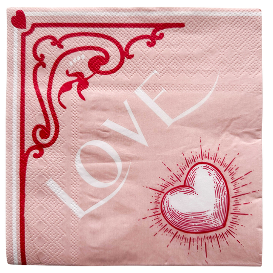 Love Napkins Red 33x33cm
