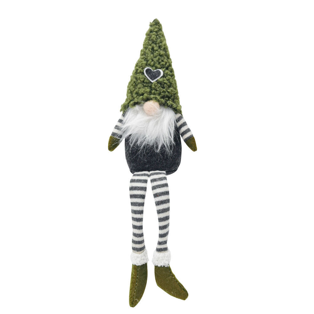 Urban Tomte With Hat Sitting Christmas Decoration 37cm Green/grey