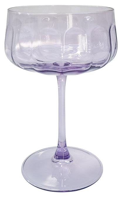 Tillie Coupe Champagne Cocktail Drinking Glass 365ml 16cm Purple