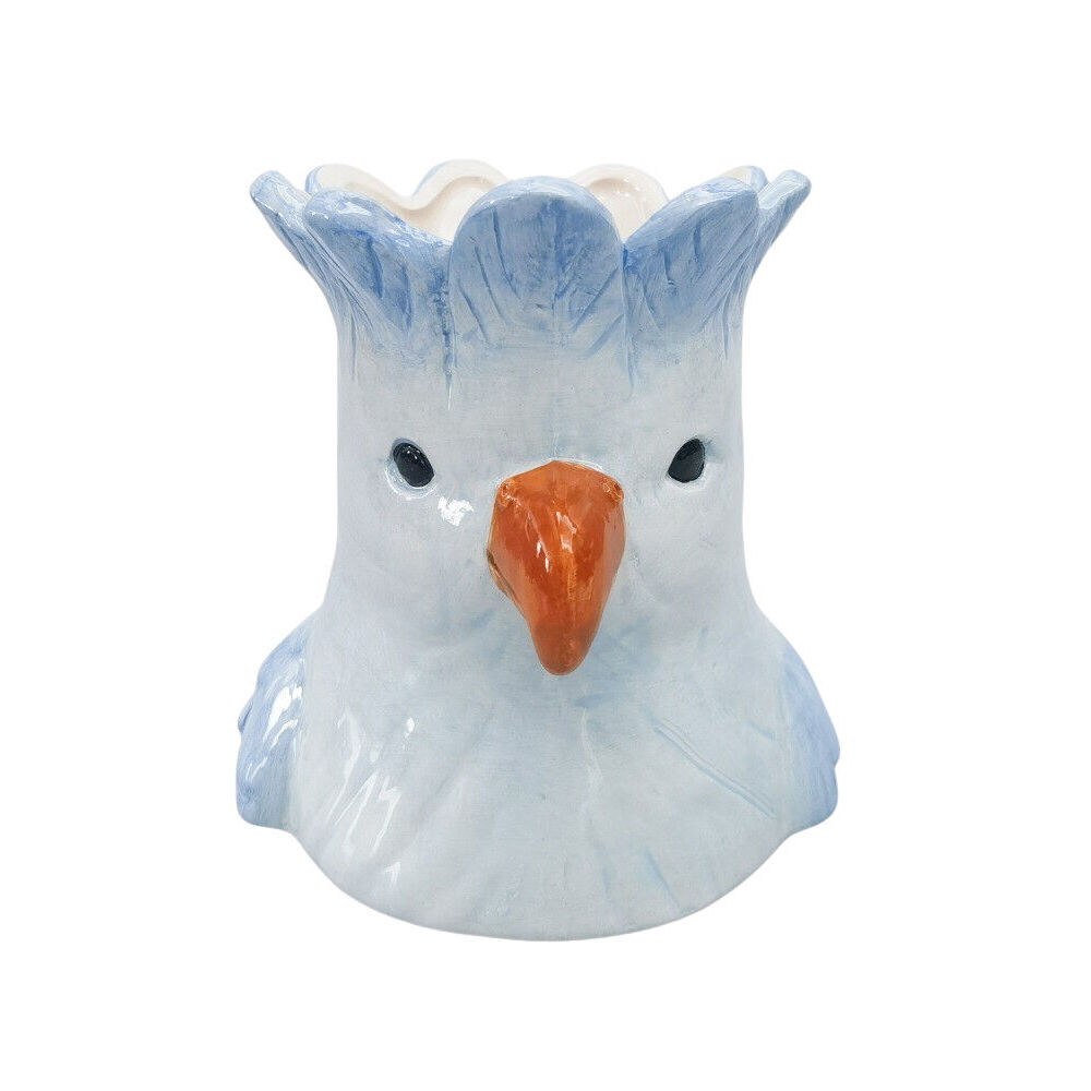 Urban Ceramic Perdy Parrot Outdoor Garden Planter Pot 14x13cm Blue