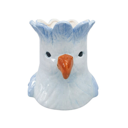 Urban Ceramic Perdy Parrot Outdoor Garden Planter Pot 14x13cm Blue