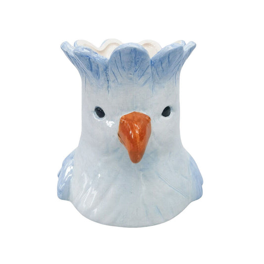 Urban Ceramic Perdy Parrot Outdoor Garden Planter Pot 14x13cm Blue