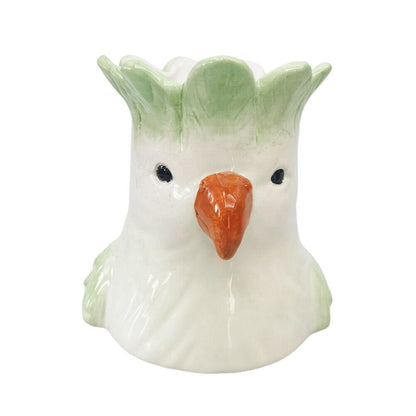 Urban Ceramic Perdy Parrot Outdoor Planter Pot 14x13cm Green