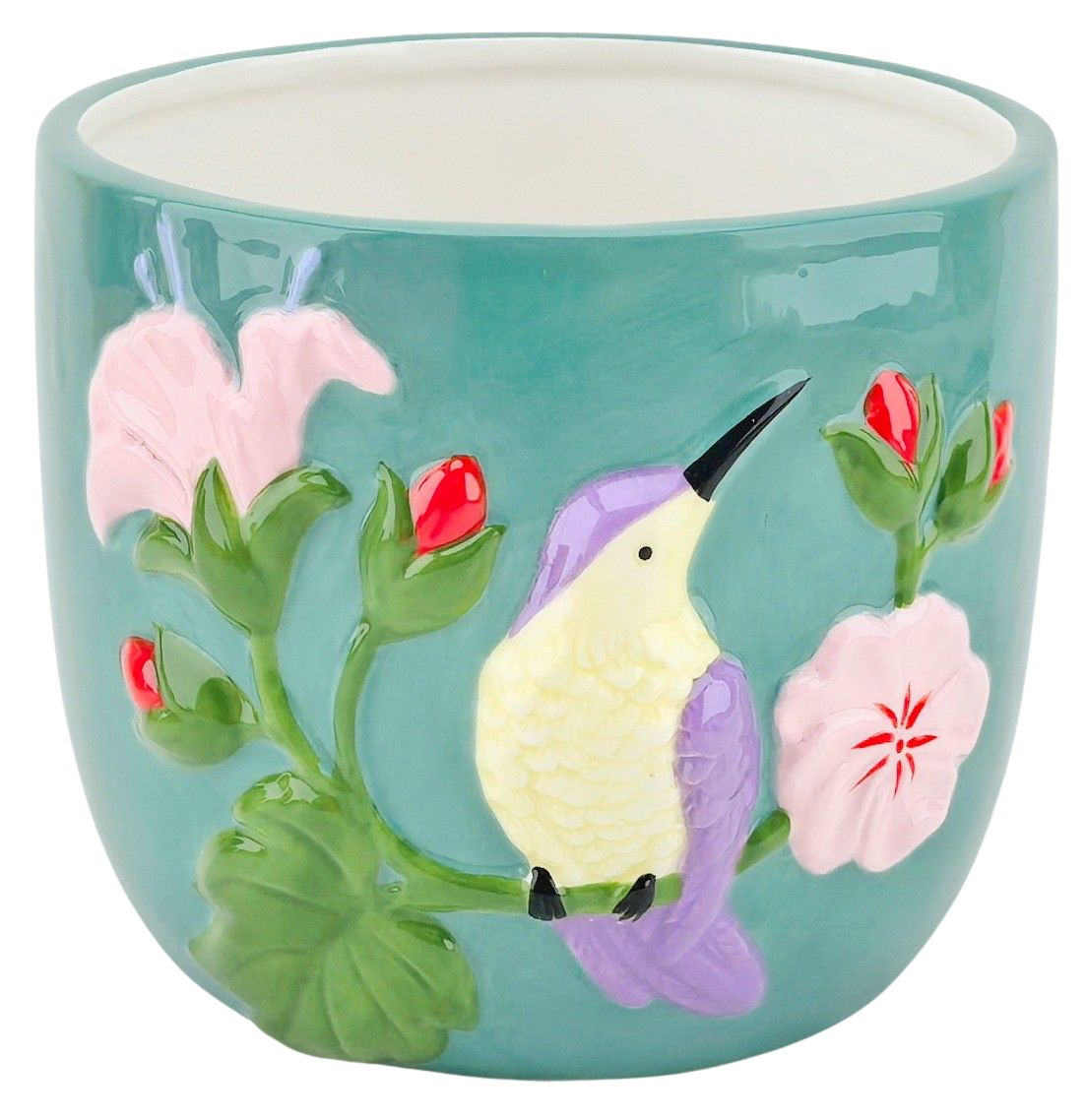 Tropical Hummingbird Planter Turquoise